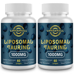 Lipmaxmall liposomal taurine 1000mg softgels bottle for daily heart and energy support