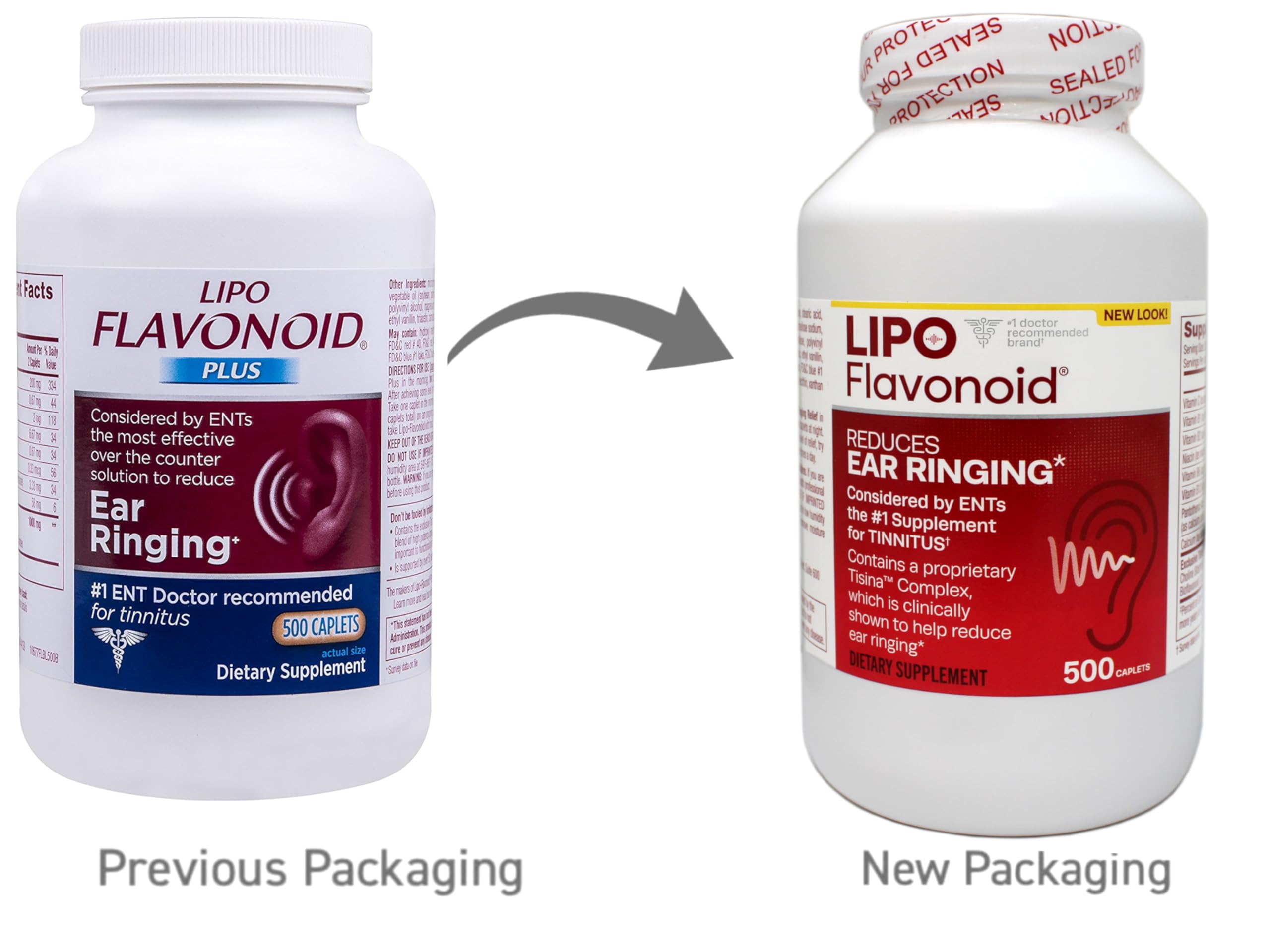 Product packaging of Lipo Flavanoid Unique Ear Health on display.