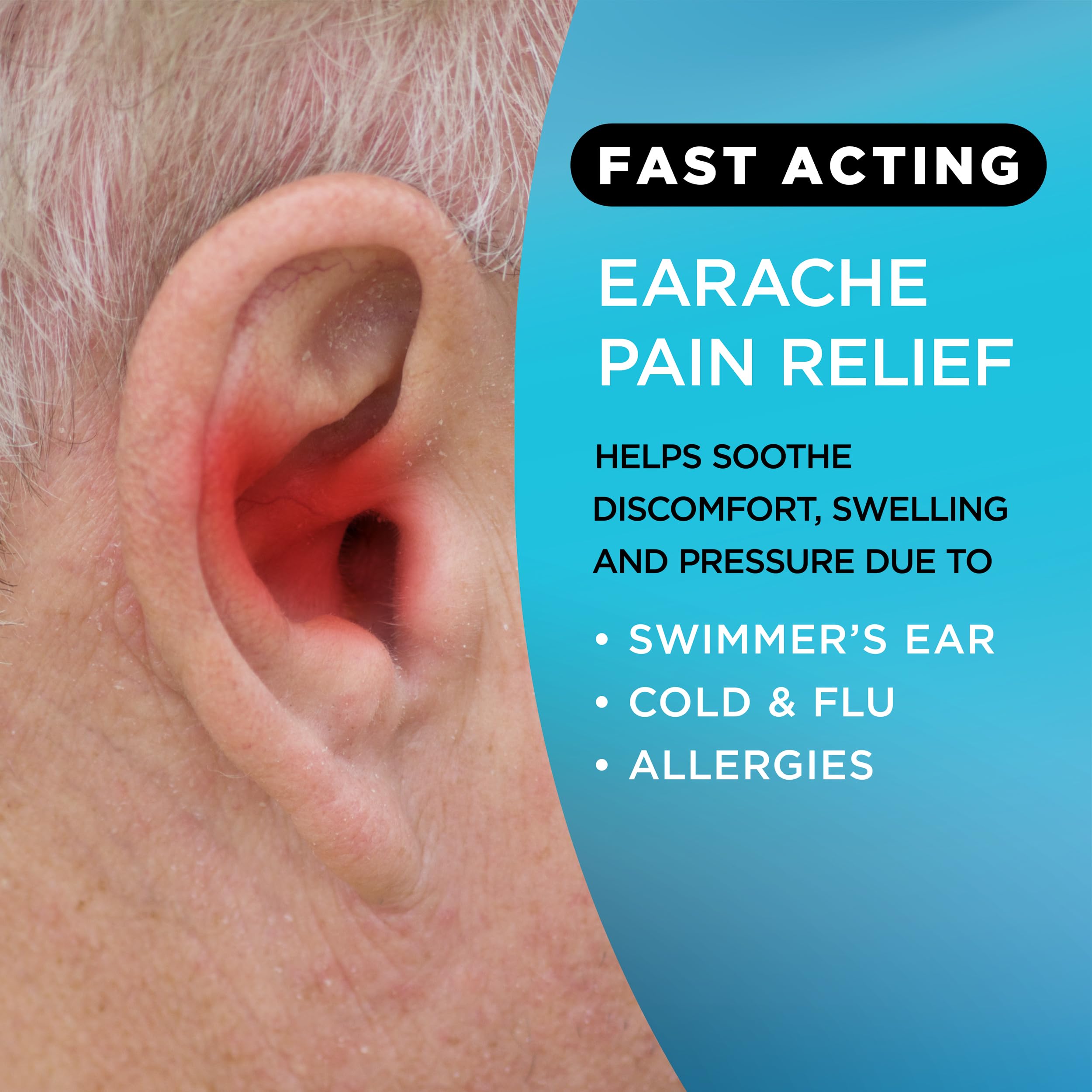 Lipo-Flavonoid ear drops dropper demonstrates easy application for quick relief.