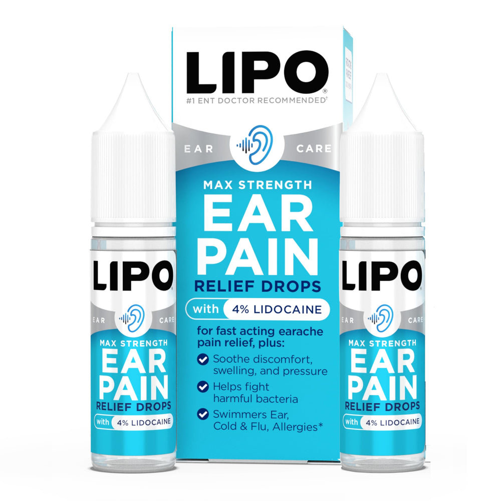 Lipo-Flavonoid fast-acting ear drops bottle helps soothe discomfort and relieve pressure.