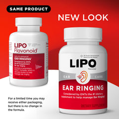 Lipoflavonoid packaging on shelf suggesting trusted ear health solution.