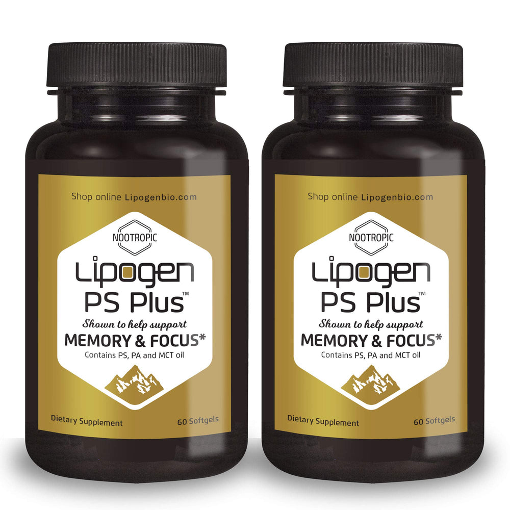 Lipogen PS Plus bottle pour offers daily memory support.