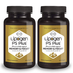 Lipogen PS Plus bottle pour offers daily memory support.