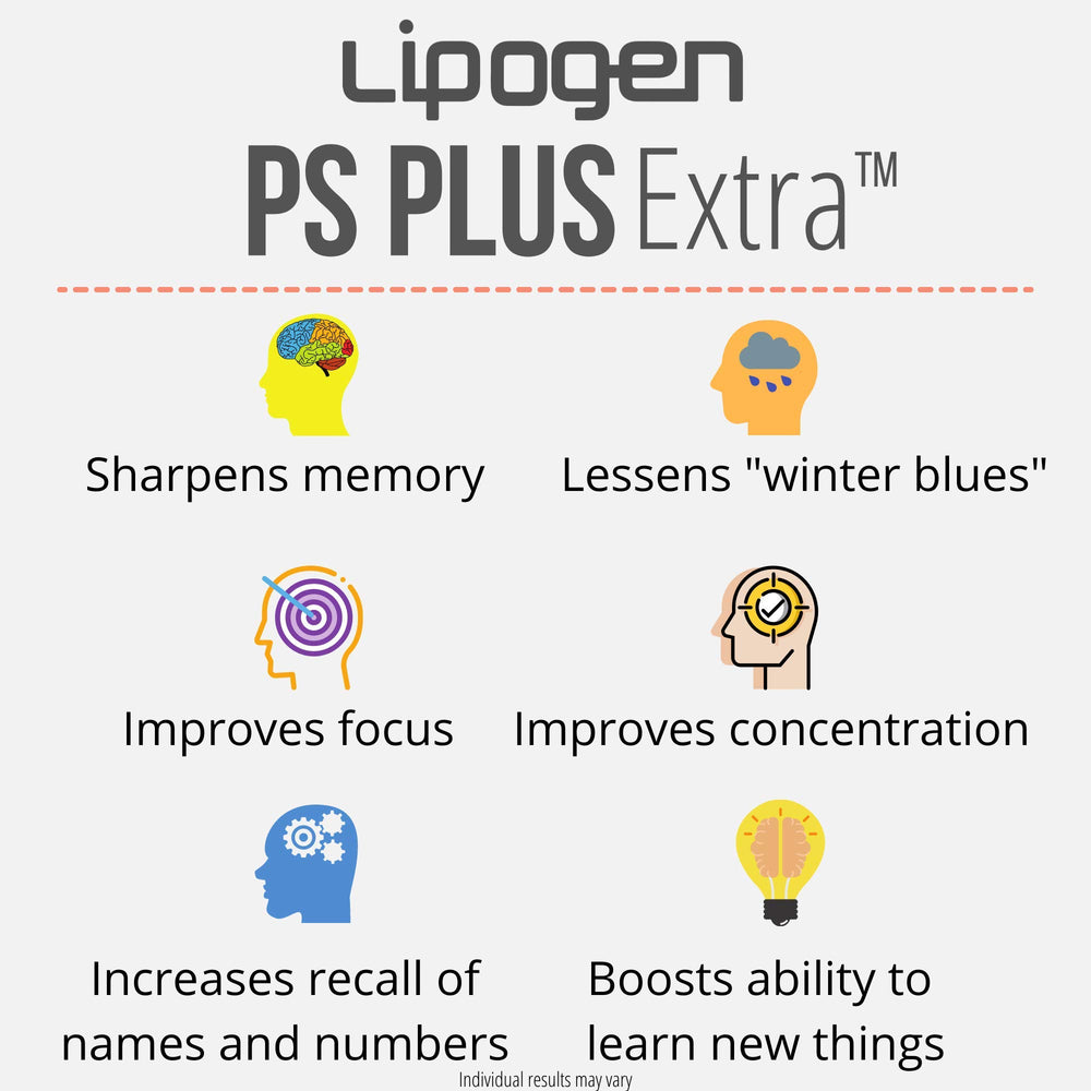 Lipogen PS Plus Extra label detail emphasizes premium quality and safety.