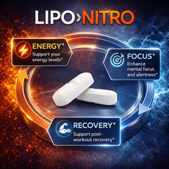 LipoNitro formula close-up previewing key amino acids for performance