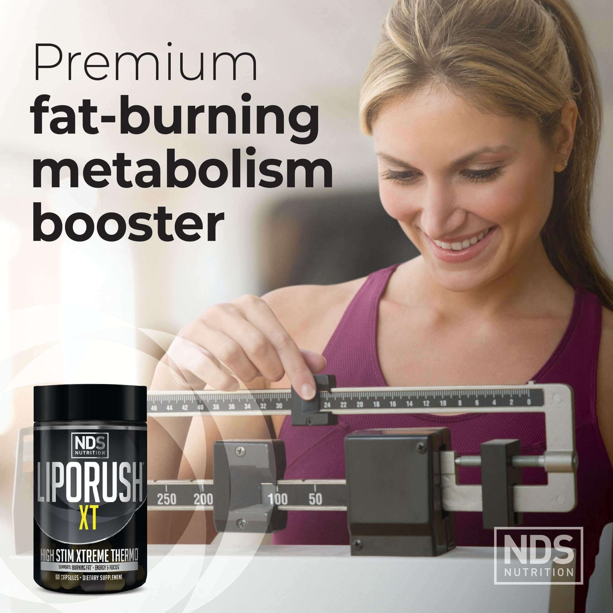 LIPORUSH NDS Nutrition XT Teacrine energy capsule for mental focus