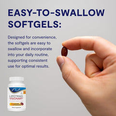 Lipotriad Visionary Eye capsules close-up highlighting antioxidant formula.