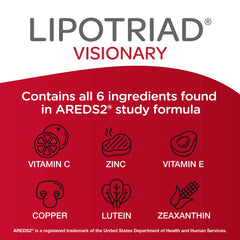 Lipotriad Visionary Eye Vitamins senior-use context suggests long-term eye care routine.