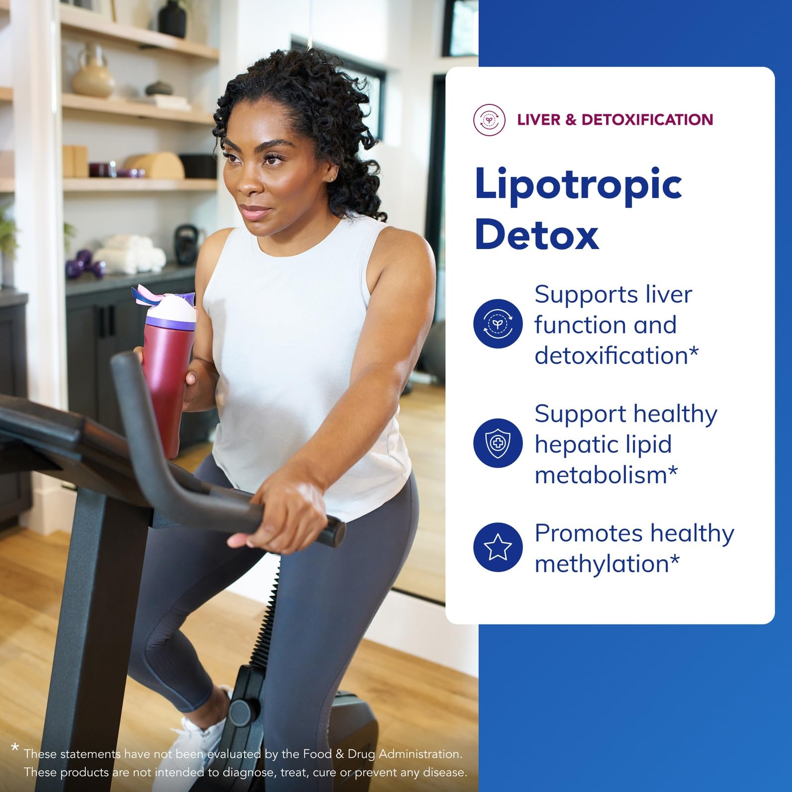Lipotropic Detox bottle pour action suggesting daily supplement routine