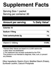 LipoVit VC sachet closeup highlighting portable vitamin C solution.