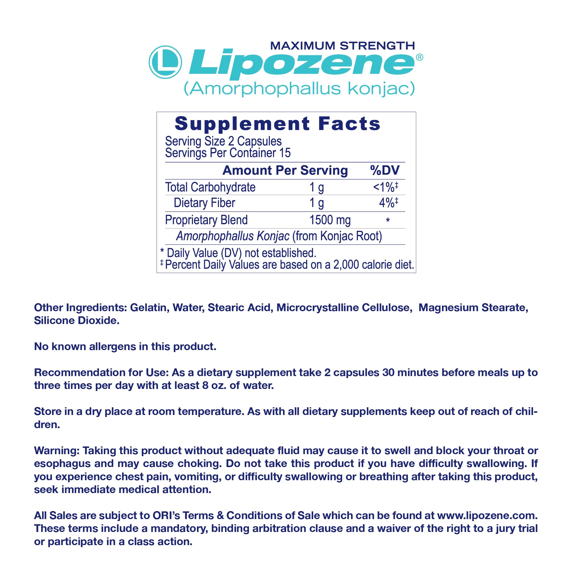 Lipozene packaging shows three bottles included for a complete plan.