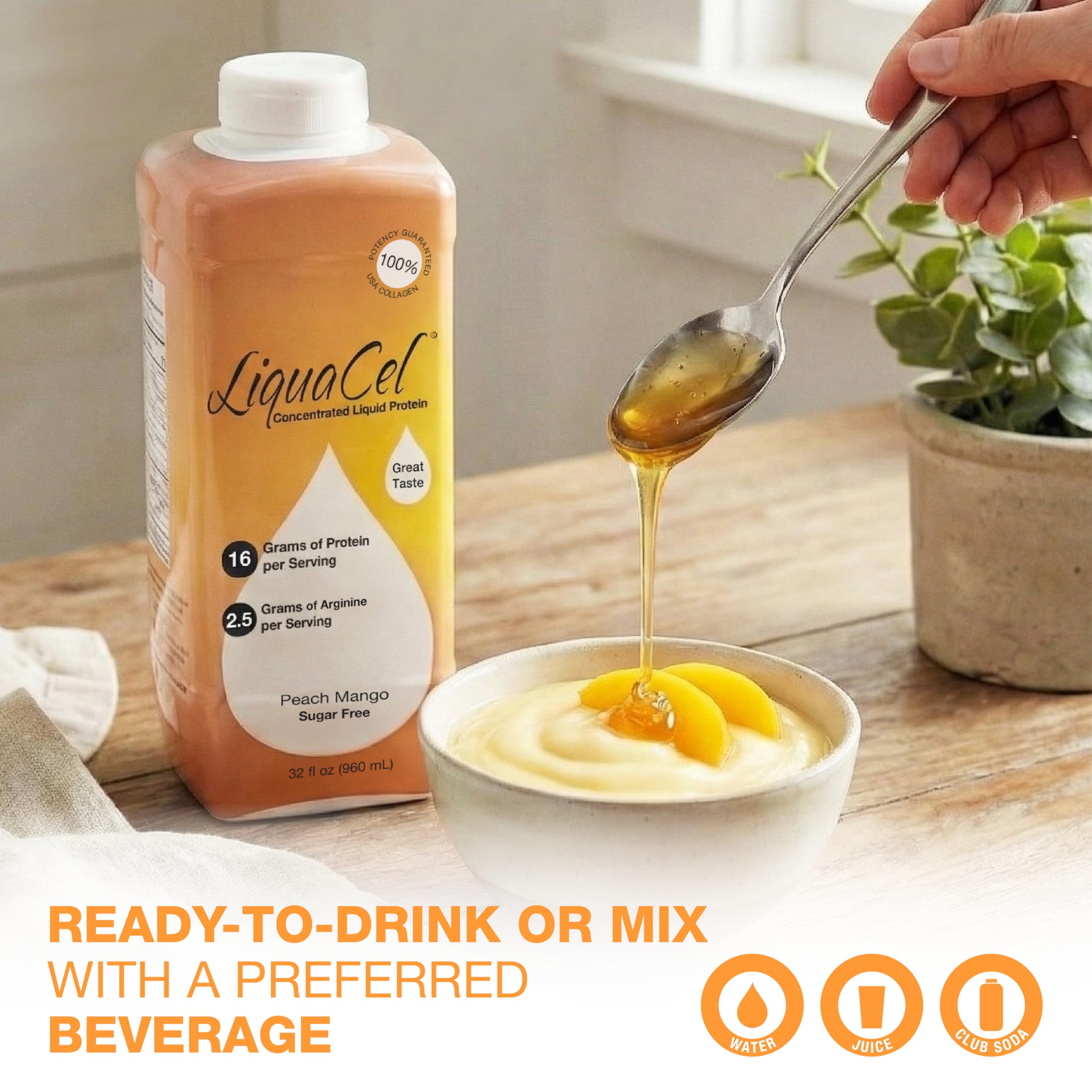 LiquaCel used in clinical care settings for nutrition support.