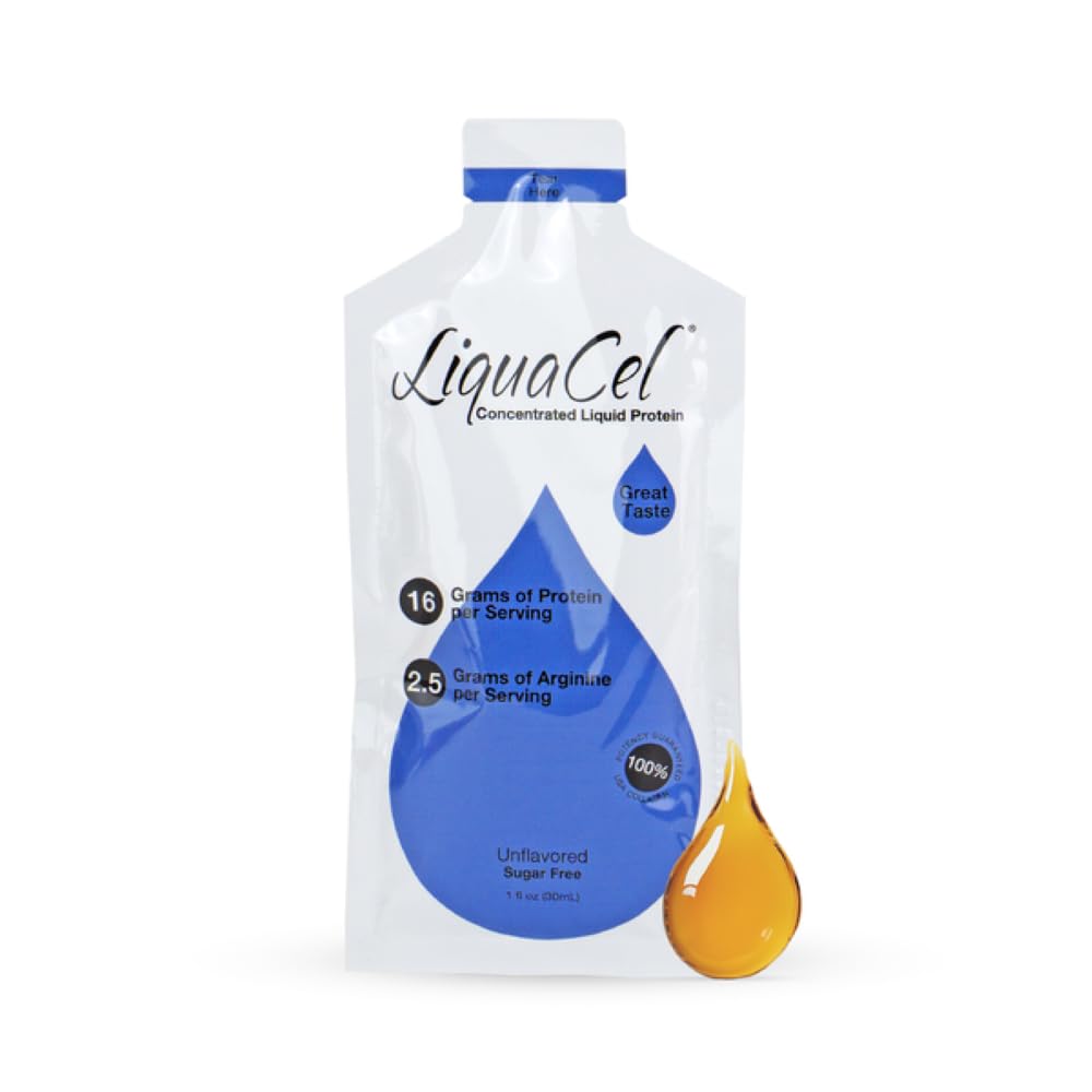 LiquaCel unflavored 1oz liquid protein packet for easy supplementation