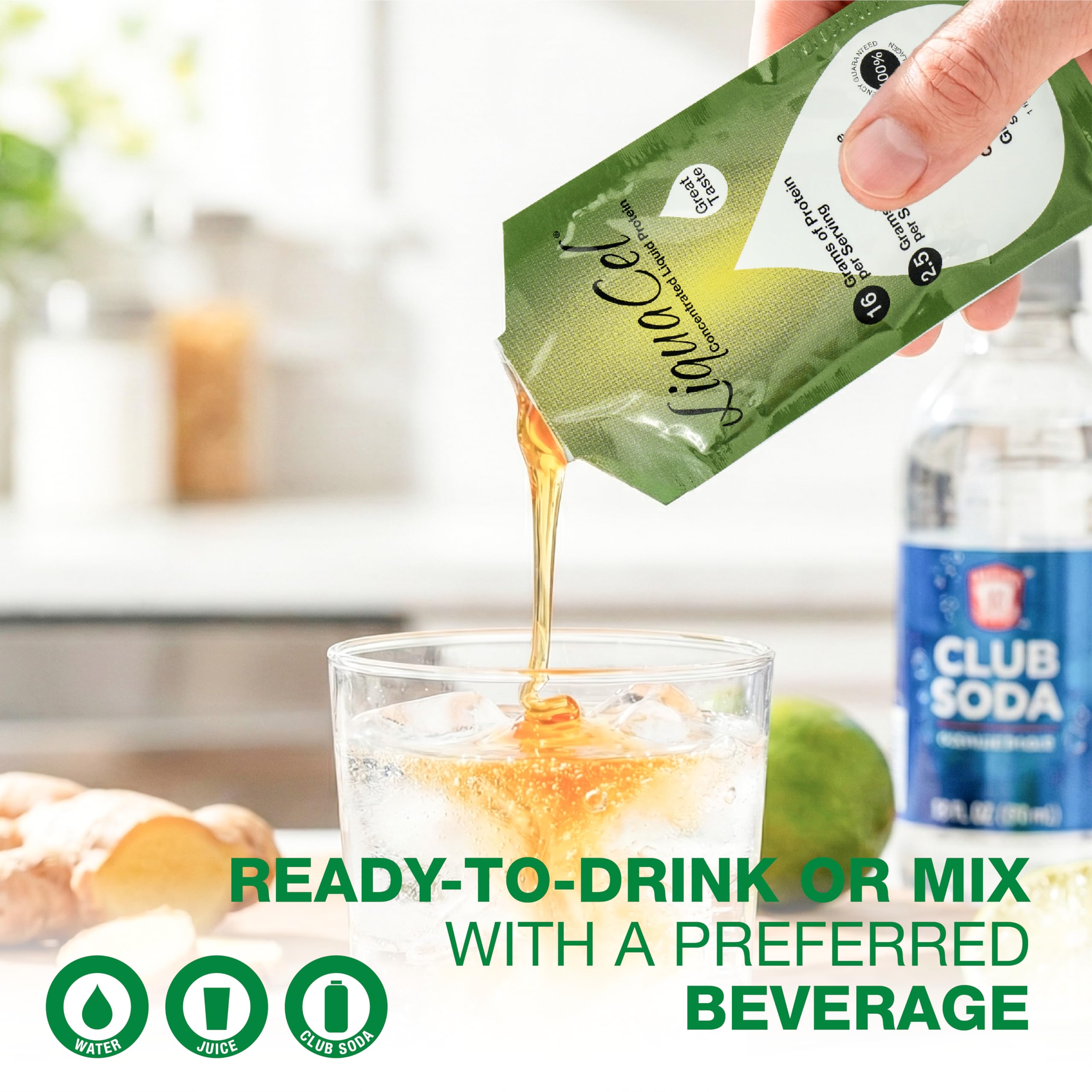 LiquaCel ingredients label highlights gluten free and sugar free formula.