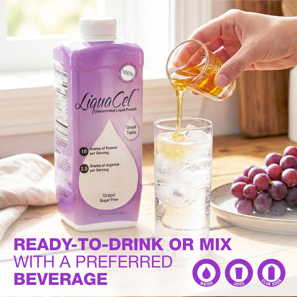 LiquaCel prepared with a measuring cup for easy portioning