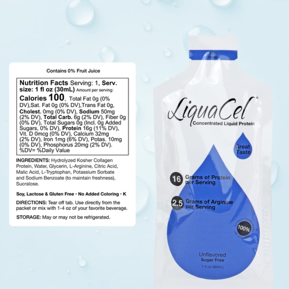 LiquaCel arginine-rich 1oz packet ready to drink for daily amino support