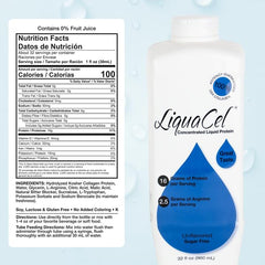 LiquaCel unflavored liquid protein ready to mix into beverages