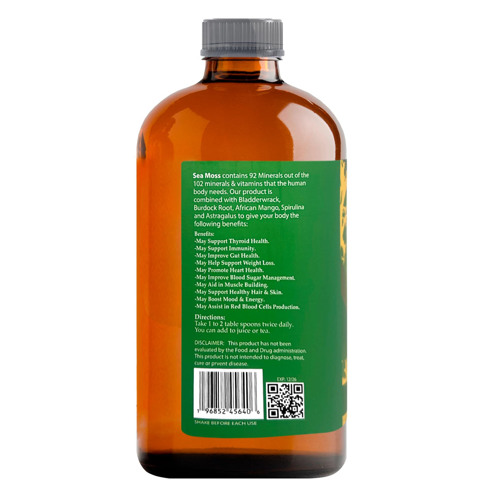 LIQUID BLENZ Sea Moss Tonic being poured into glass for hydration