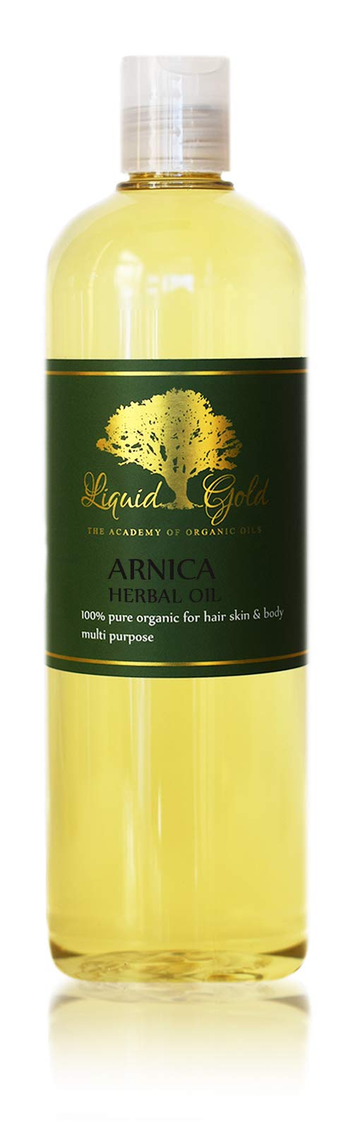 Liquid Gold Inc Arnica Oil bottle front for skin and hair nourishment