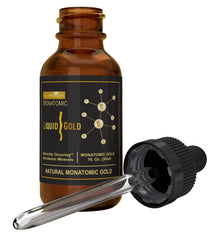 Liquid Gold ORMUS bottle front view showcasing pure monatomic gold for daily wellness.