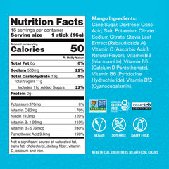 Liquid I.V. Mango vitamins and electrolytes panel illustration.