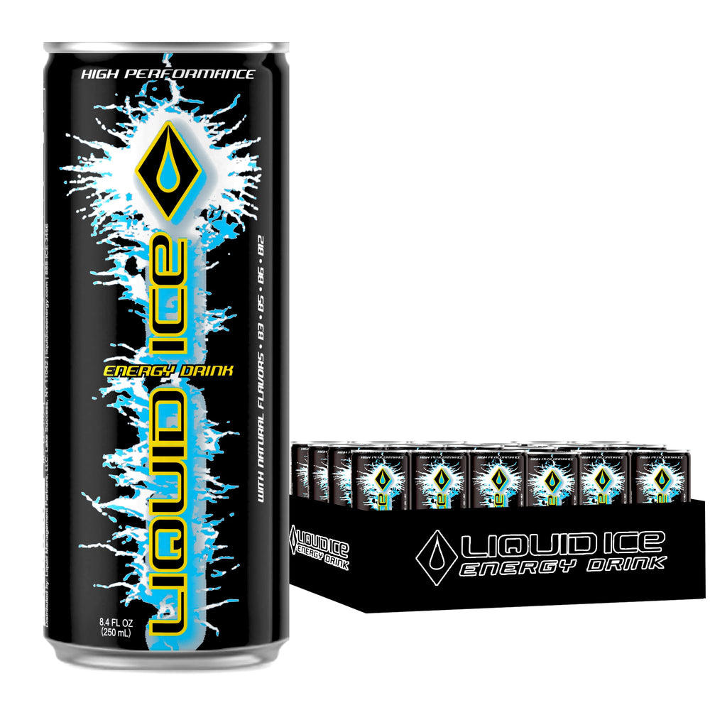 Liquid Ice Supreme Classic energy can, front view for quick energy boost
