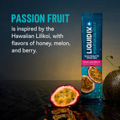 Liquid I.V. Hydration Multiplier Passion Fruit glass with a refreshing ready-to-drink
