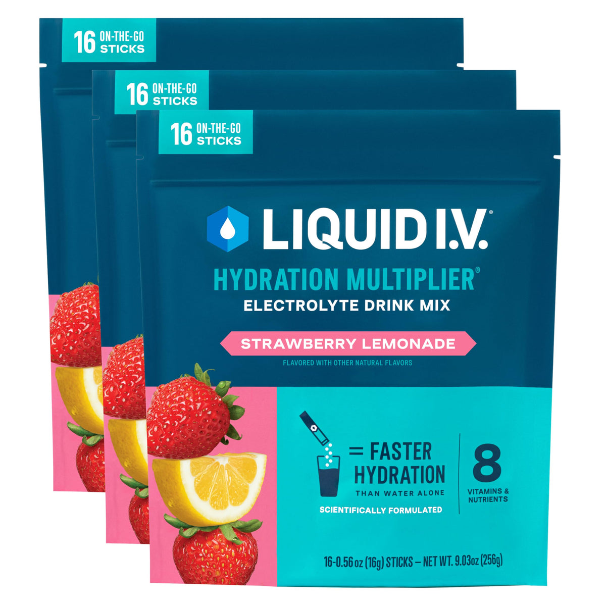 Liquid I.V. hydration multiplier pack for quick on-the-go hydration.