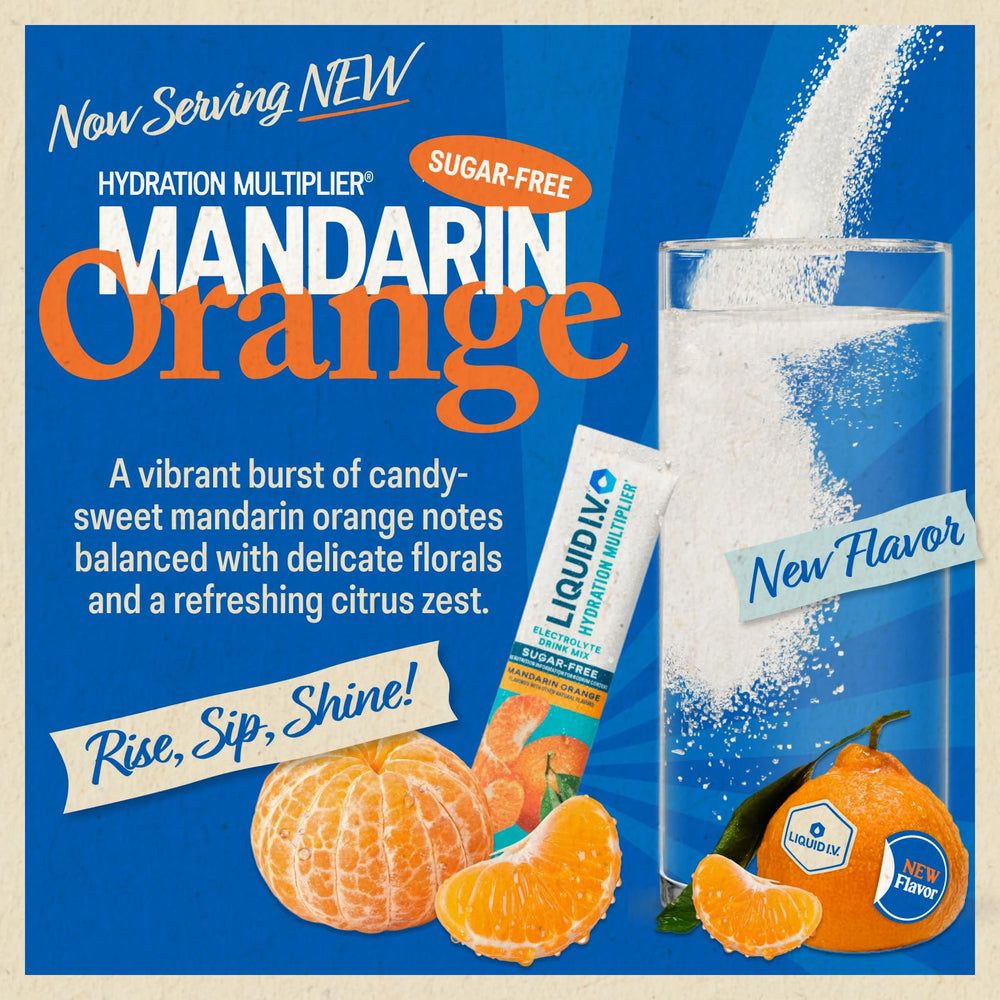 Three-pack box of Liquid I.V. Hydration Multiplier Sugar Free Mandarin Orange.