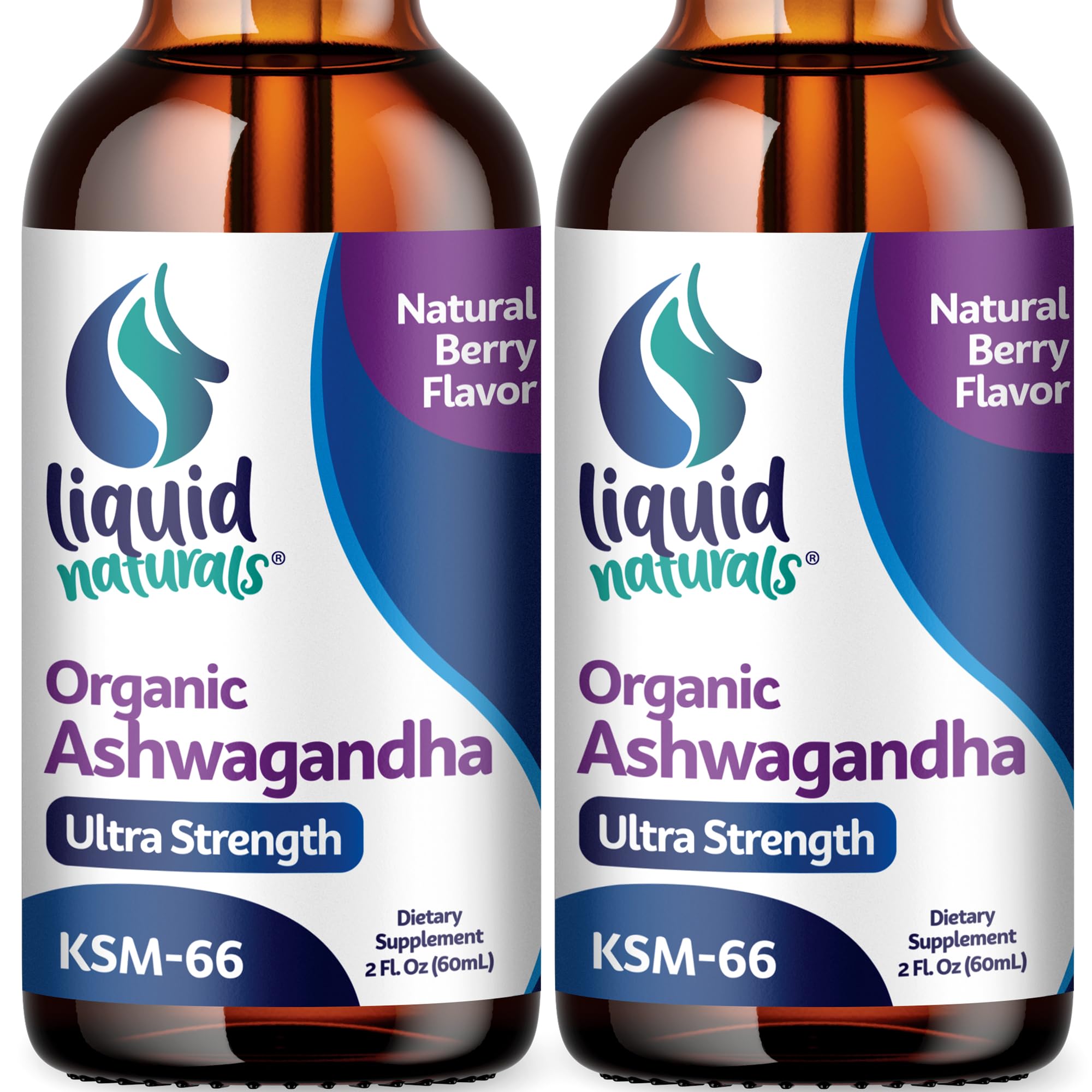 Liquid Naturals Ashwagandha Drops berry bottle for daily wellness