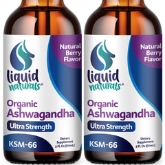 Liquid Naturals Ashwagandha Drops berry bottle for daily wellness