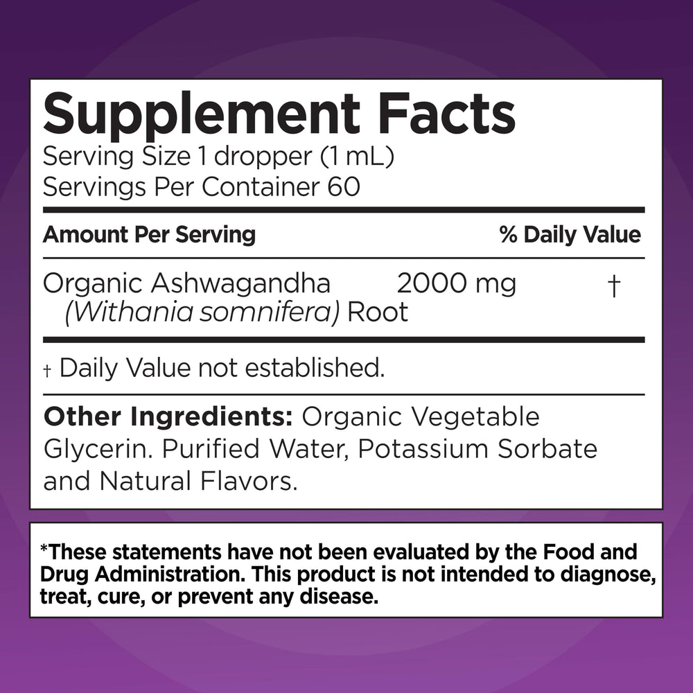Liquid Naturals Ashwagandha Drops dropper full showing easy dosing