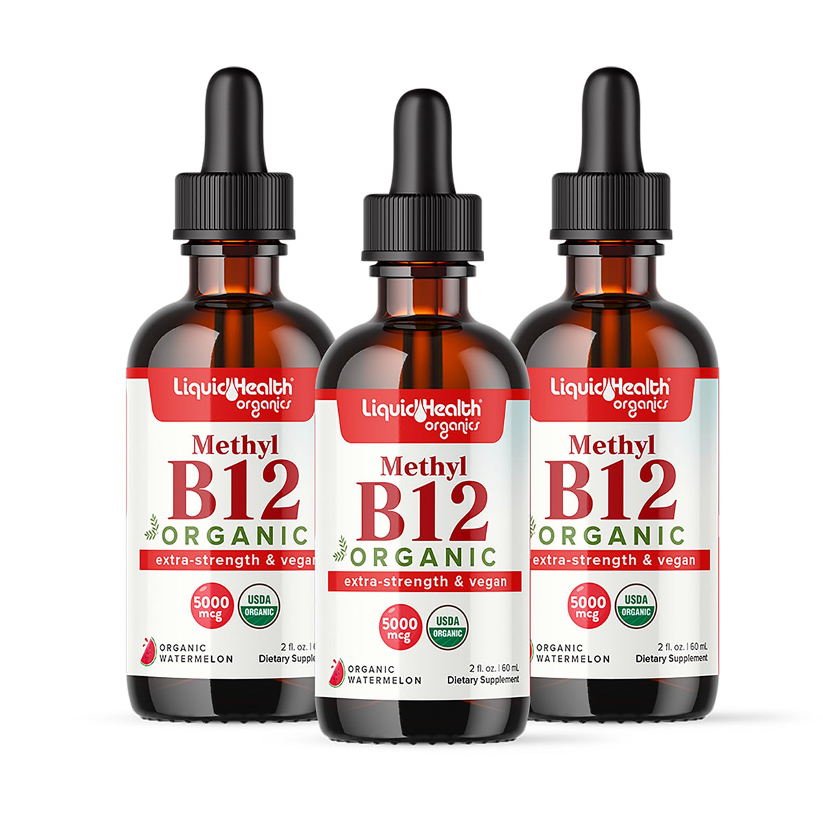 LIQUIDHEALTH B12 drops dropper pour for quick energy support.