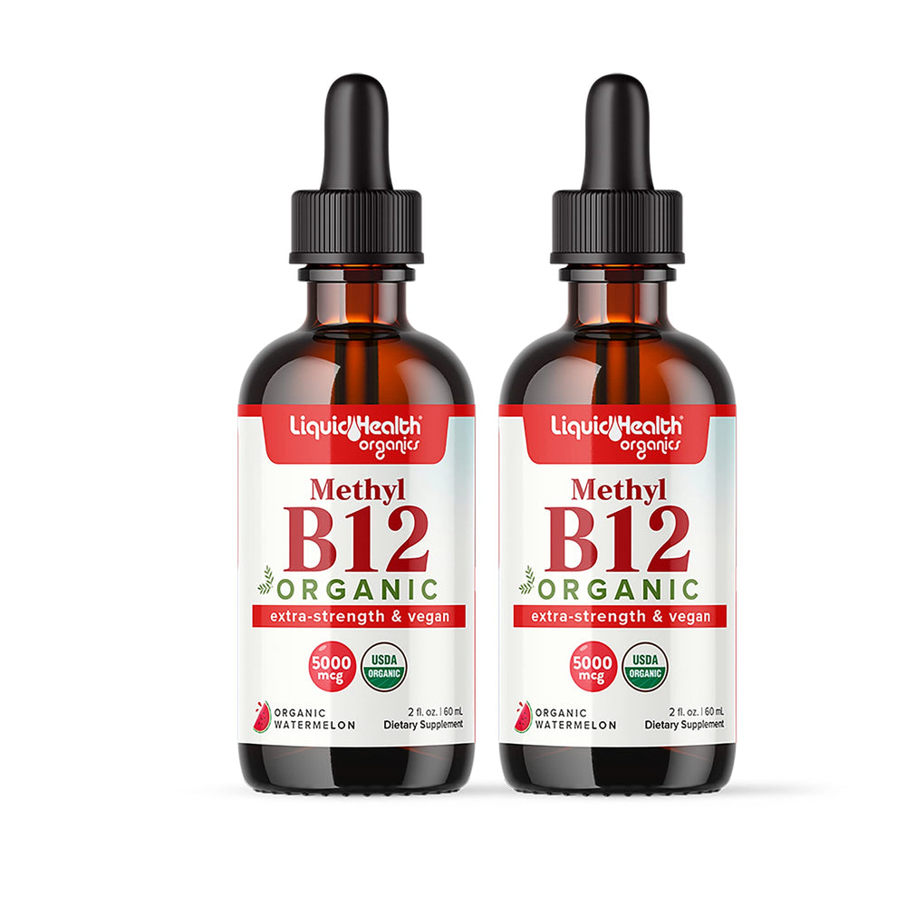 LIQUIDHEALTH B12 drops bottle with tart cherry highlights energy support