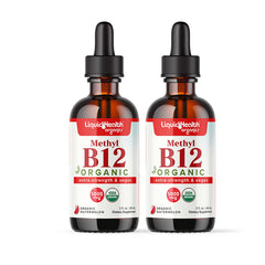 LIQUIDHEALTH B12 drops bottle with tart cherry highlights energy support