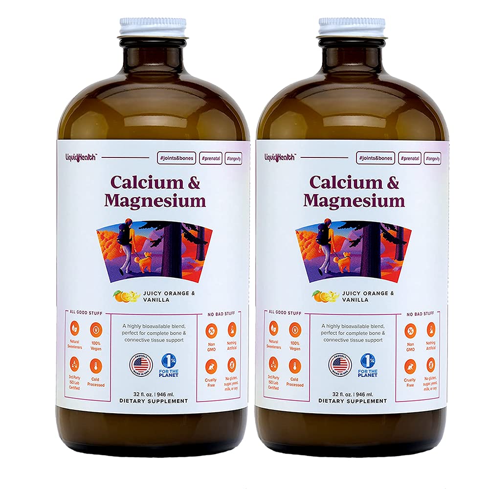 LIQUIDHEALTH Calcium & Magnesium bottle pour for easy dosing.