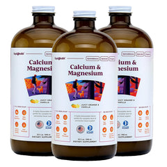 LIQUIDHEALTH calcium magnesium bottle for easy, fast absorption.