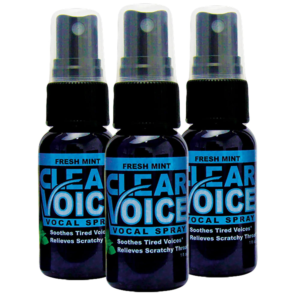 LIQUIDHEALTH Clear Voice bottle mint soothes throat for smoother singing during practice