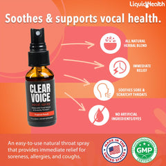 LiquidHealth Clear Voice Tropical Punch 3-pack shown for studio and stage use.