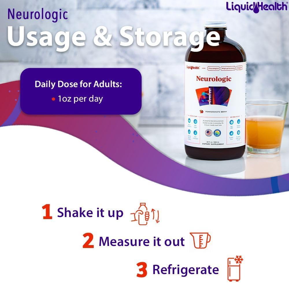 LIQUIDHEALTH Neurologic Focus dosing spoon facilitates daily dosing.