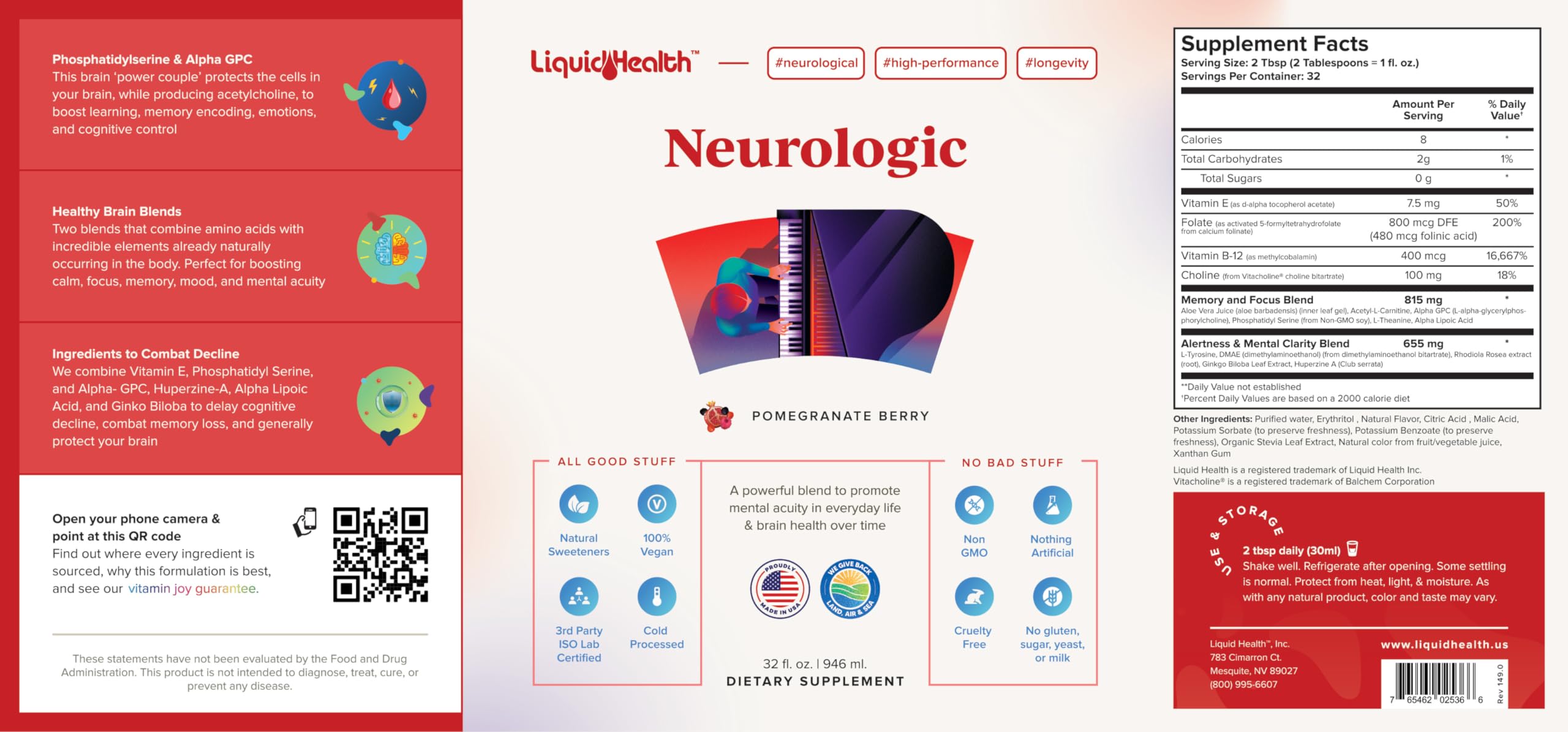 LIQUIDHEALTH Neurologic Focus USA-made logo signals trusted, quality production.