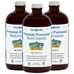 LIQUIDHEALTH Prenatal bottle showing complete liquid multivitamin for mom-to-be.