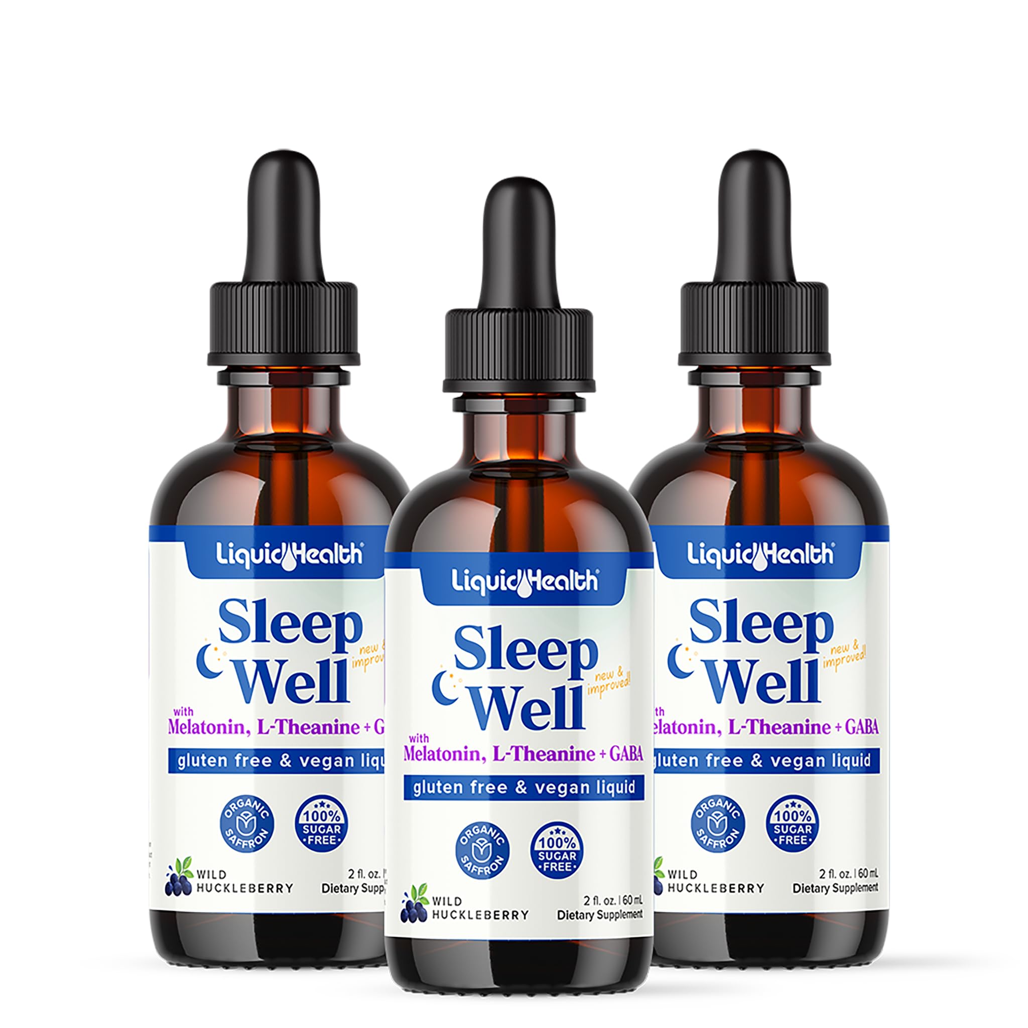 LIQUIDHEALTH Sleep Well Drops bottle promotes calm nights and relaxed routine.