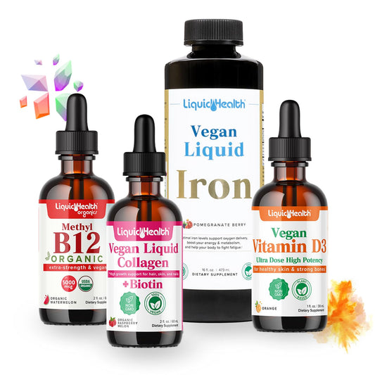 LIQUIDHEALTH Vegan Daily Essentials Kit bottle simplifies daily plant-based supplementation.