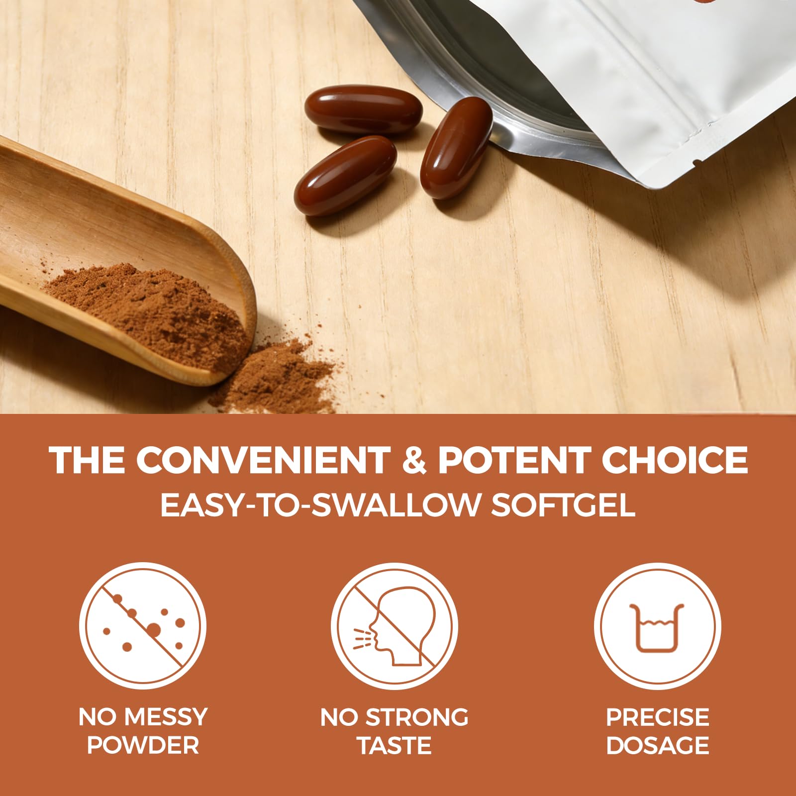 LIRAE Cinnamon SoftGels packaging conveys clean, simple ingredients at a glance.