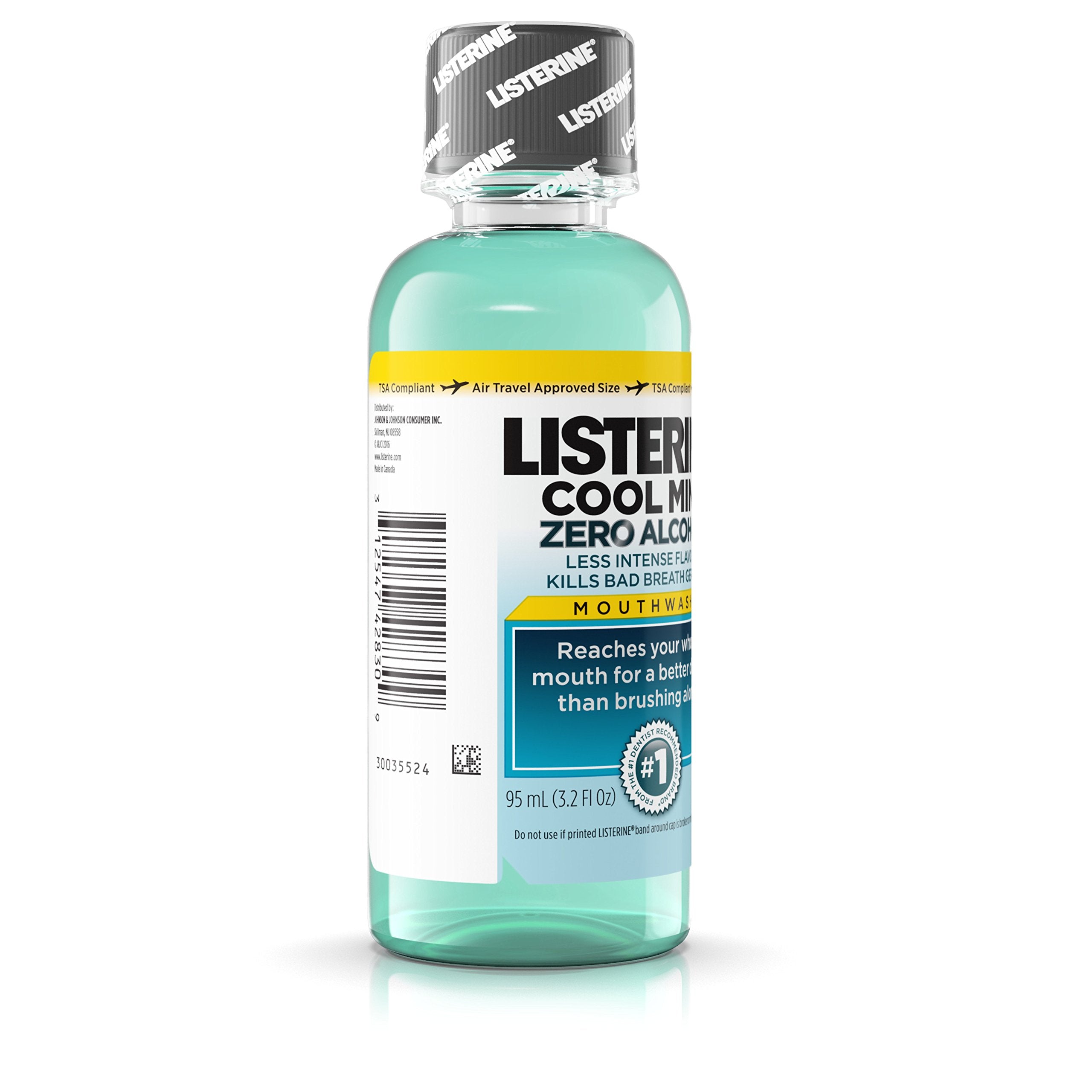 Listerine Zero Cavity pour illustrates easy, alcohol-free daily mouthcare.