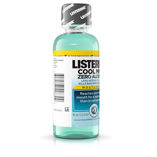 Listerine Zero Cavity pour illustrates easy, alcohol-free daily mouthcare.