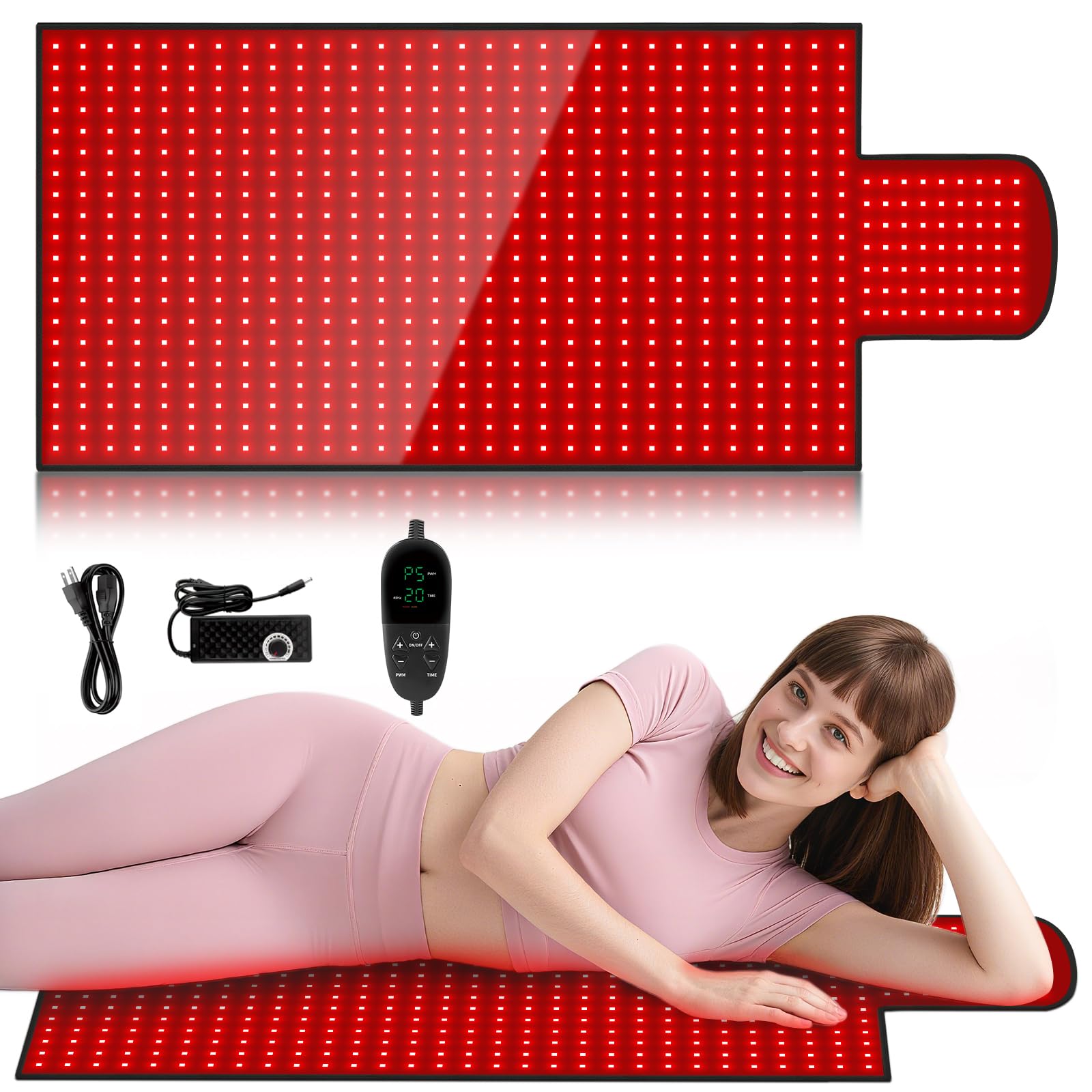 Litduck 475x20 red light mat offers full-body coverage for at-home sessions.