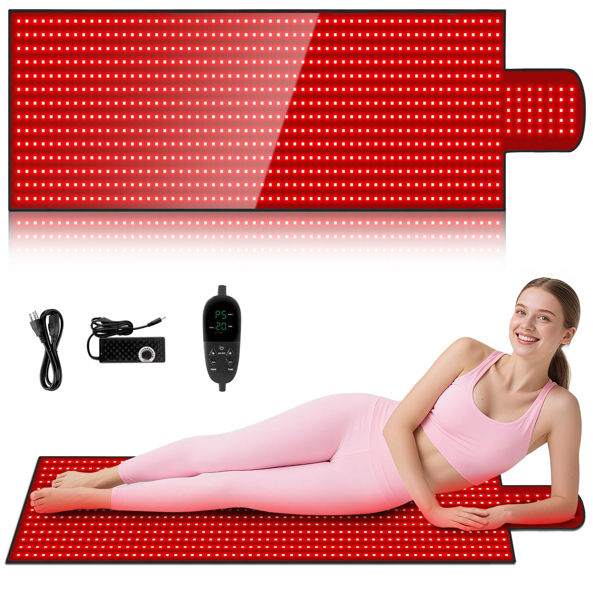 LitDuck 65x20-5-inch red light therapy mat provides full body relaxation at home.