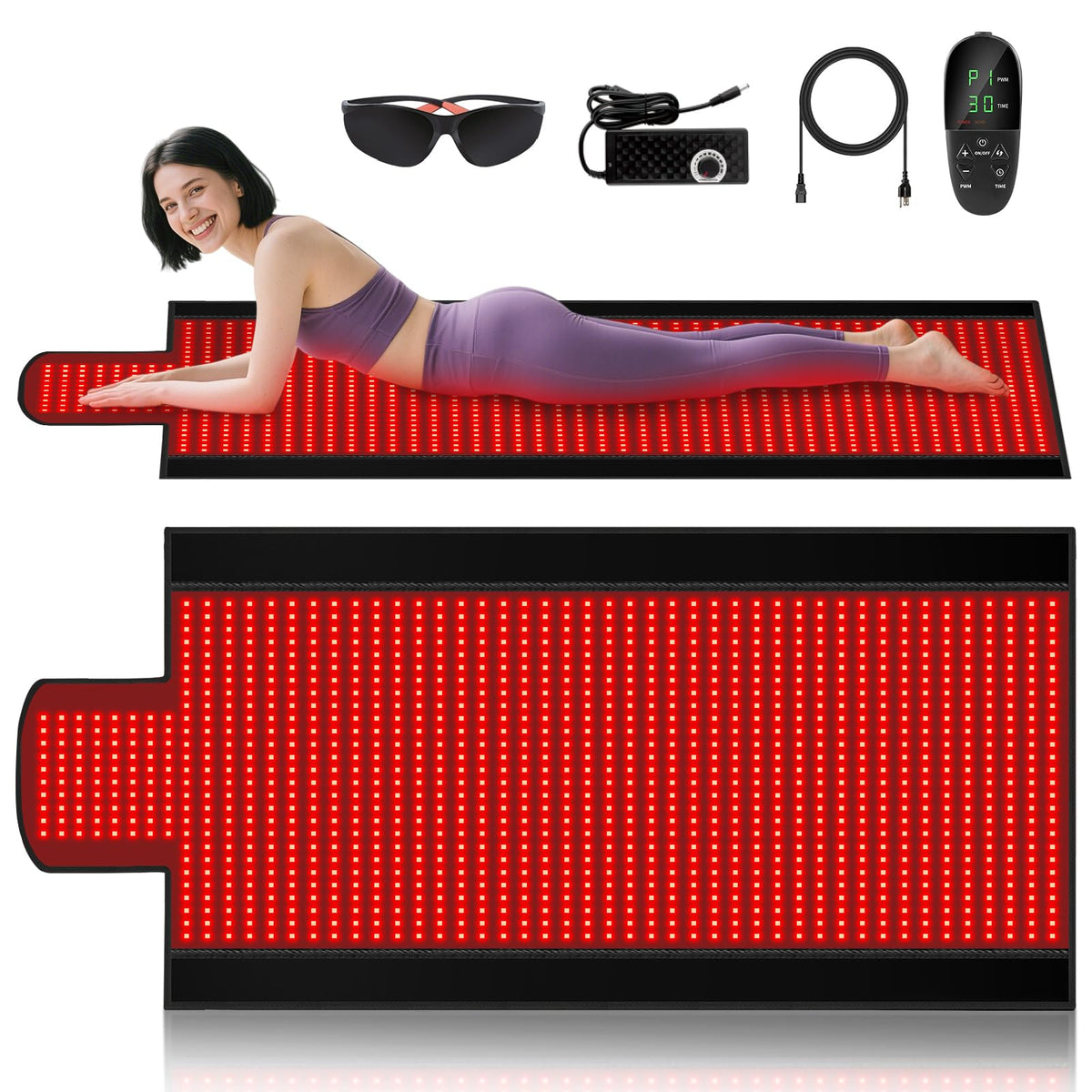 LITDUCK body red light therapy mat showing full-body surface for at-home relaxation